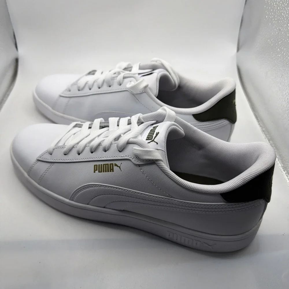 Puma Ace Court Sneakers White Green Men's Soft Foam+ Size 9.5 Excellent